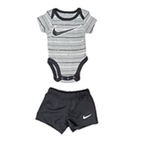 Nike Baby Boys Bodysuit/Shorts 2 piece Set - Heather Gray/Black